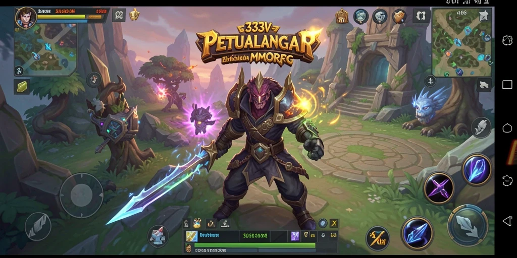 Screenshot gameplay 333V yang menampilkan aksi petualangan MMORPG.