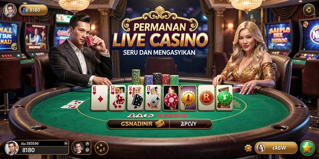 Gameplay Live Casino yang mendebarkan dan interaktif di 8180.