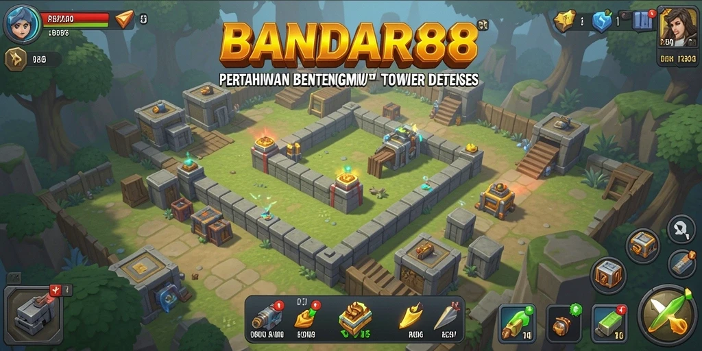 Tampilan gameplay BANDAR88 yang menegangkan dan penuh strategi Tower Defense.