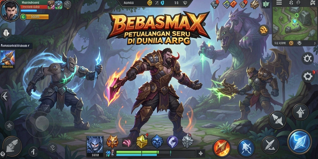 Tampilan gameplay menakjubkan dari BEBASMAX dalam pertempuran ARPG.