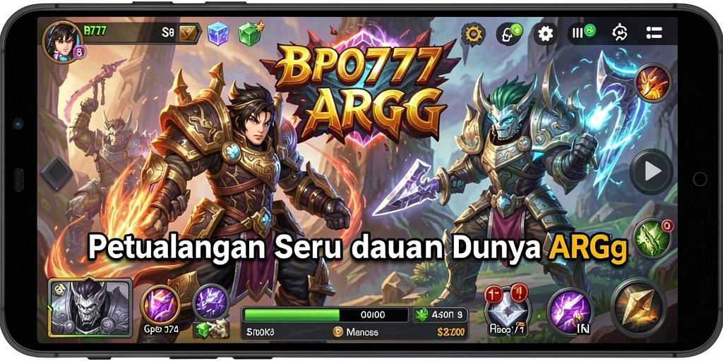 Tangkapan layar utama BPO777 menampilkan aksi pertempuran ARPG yang mendebarkan.
