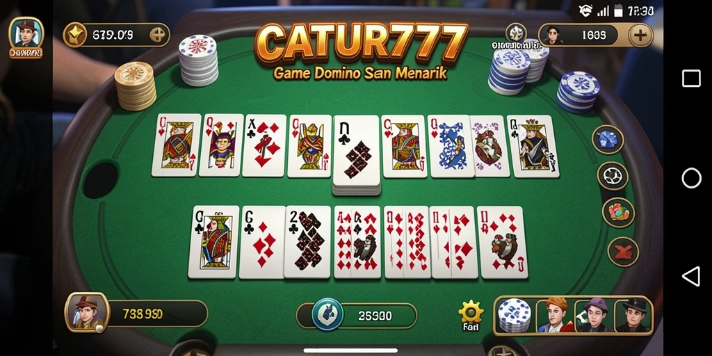 Tampilan gameplay seru dari CATUR777 saat bermain Domino.