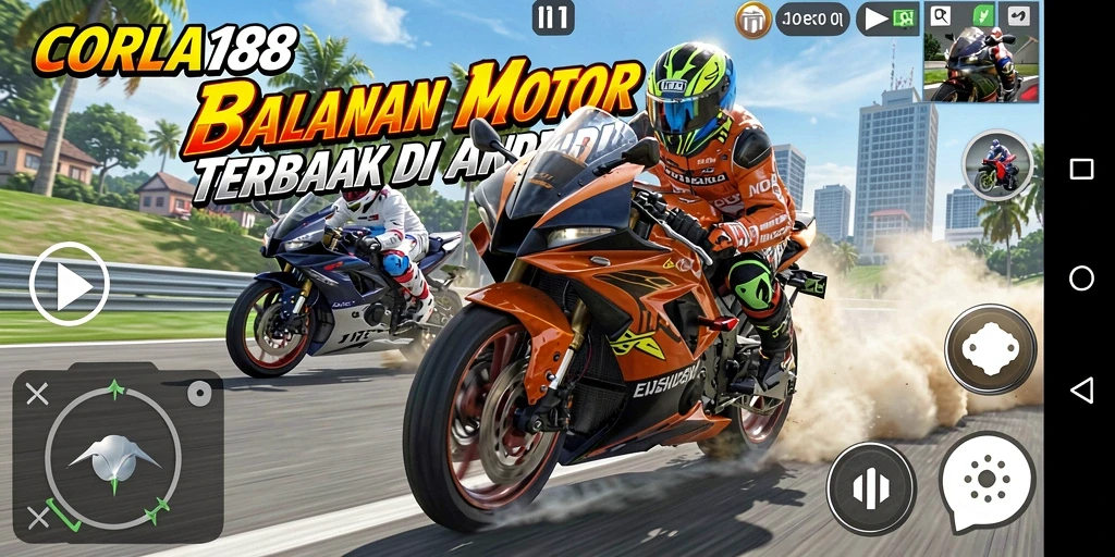 Gameplay menegangkan CORLA188 dengan balapan motor seru.