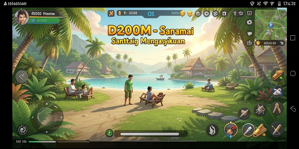 Tampilan gameplay D200M yang penuh warna dan menarik.