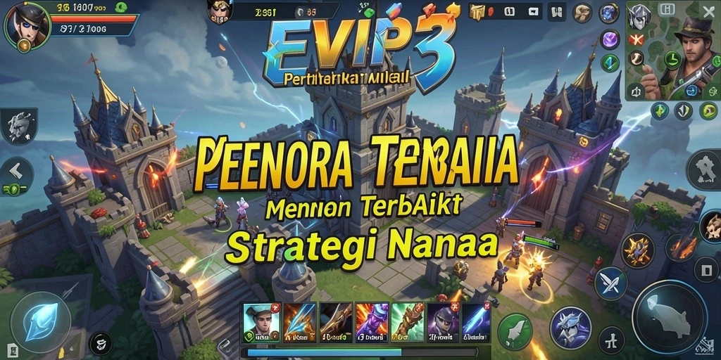 Tampilan gameplay seru dari EVIP3 dalam pertahanan menara.