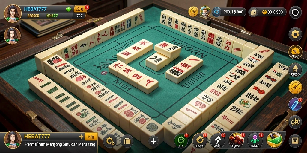 Tampilan gameplay HEBAT777 yang menarik dan menantang di Mahjong.