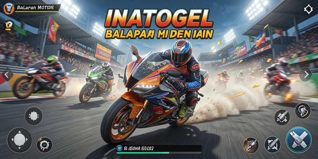 Tampilan gameplay INATOGEL yang mendebarkan saat berlomba di trek.