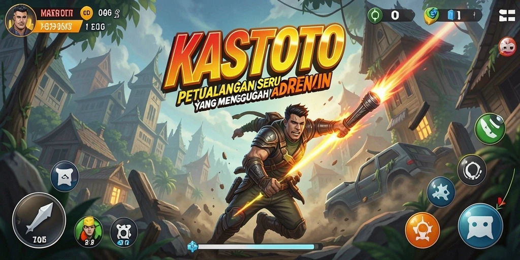 Screenshot KASTOTO menampilkan aksi seru dan pemandangan menakjubkan dalam petualangan.