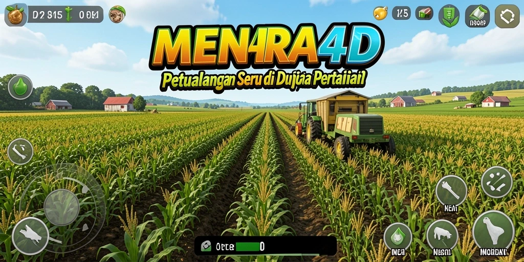 Tampilan gameplay <strong>MENARA4D</strong> yang memukau dengan aktivitas bertani.