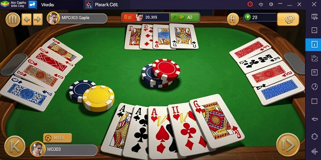 Tampilan gameplay Gaple yang seru dan interaktif di MPO303.