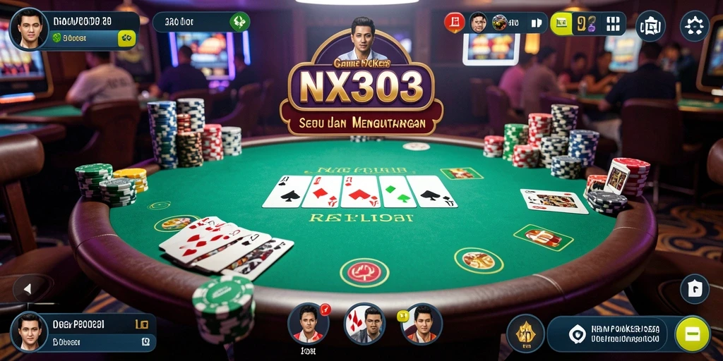 Tampilan gameplay Poker di NX303 yang menarik dan seru.