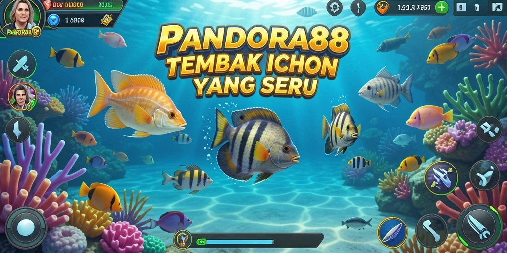 Screenshot utama PANDORA88 menampilkan aksi menembak ikan yang menarik.