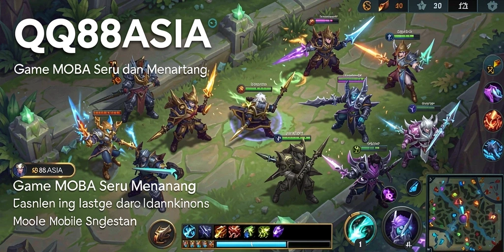 Screenshot gameplay seru dari QQ88ASIA yang menunjukkan pertarungan tim.