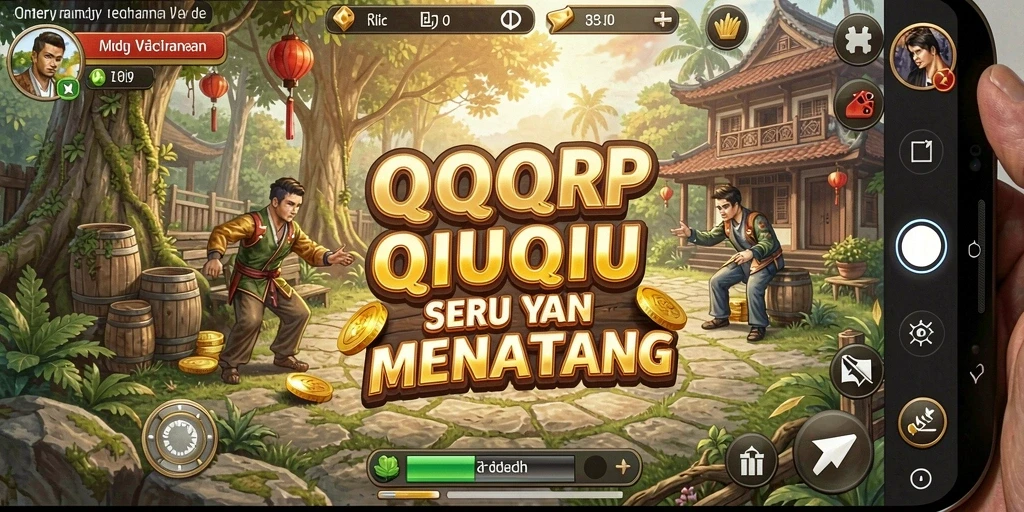 Screenshot gameplay QiuQiu yang menyenangkan dan kompetitif.