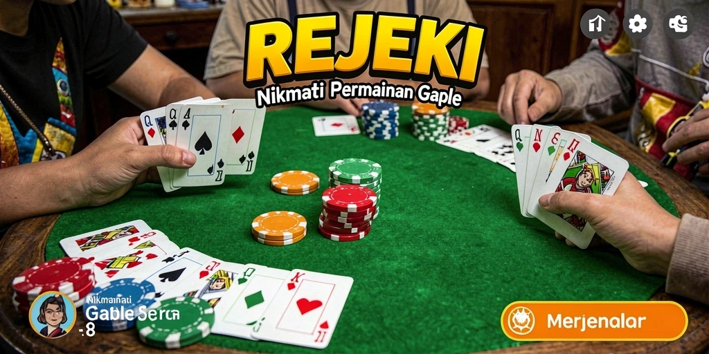 Tampilan gameplay Gaple yang menarik di REJEKI.