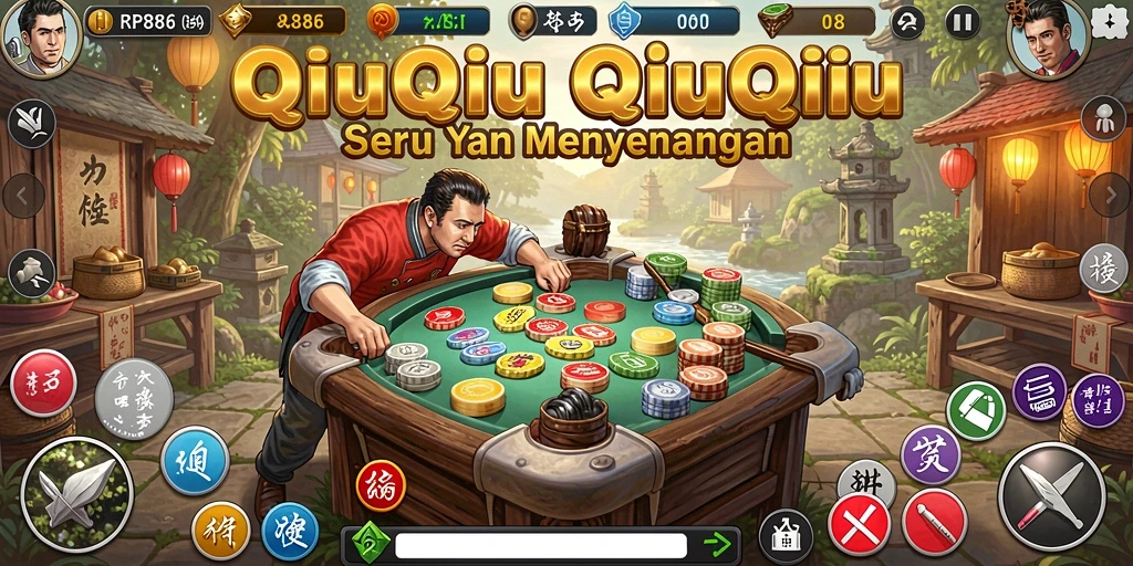 Screenshot menunjukkan gameplay QiuQiu yang menarik dan kompetitif.
