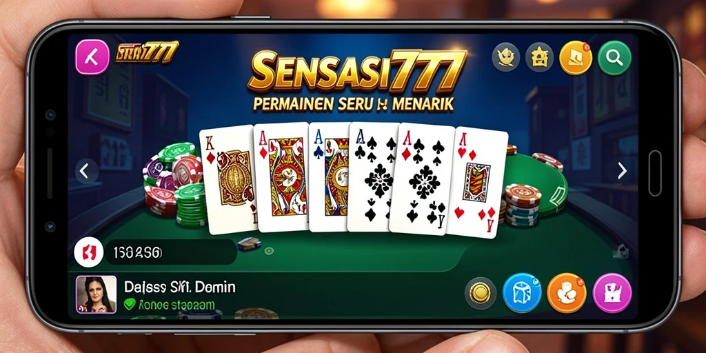Screenshot dari gameplay seru SENSASI777 saat bermain Domino.