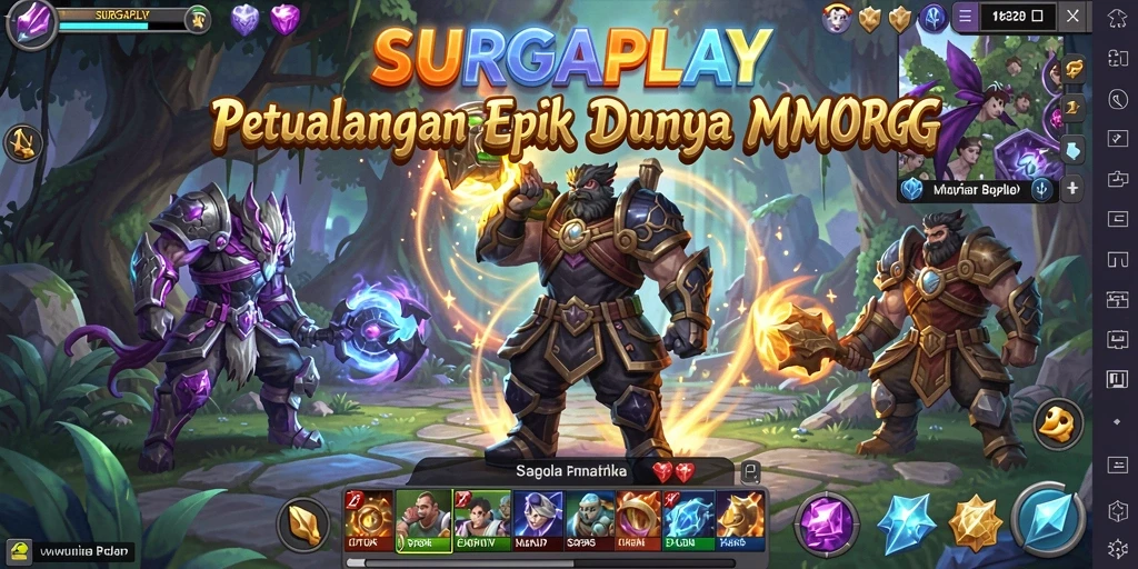 Tampilan gameplay seru dalam SURGAPLAY MMORPG.