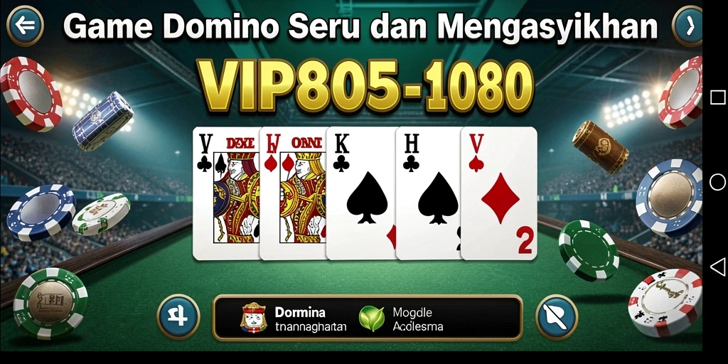 Tampilan gameplay domino yang seru dan menarik di VIP805.